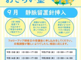 2023年度9月　看護技術おさらい塾＜静脈留置針挿入＞